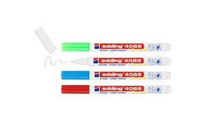 edding 4085 Kreidemarker 4er Set Basic (002, 010, 049, 064), Rundspitze 1-2 mm (EAN 4057305037190)