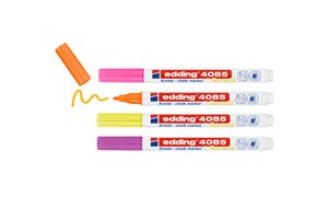 edding 4085 Kreidemarker 4er Set Neon (061, 065, 066, 069), Rundspitze 1-2 mm (EAN 4057305037206)
