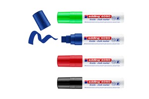 edding 4090 Kreidemarker 4er Set sortiert, Keilspitze 4-15 mm (EAN 4004764963652)