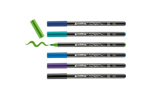 edding 4200 Porzellanpinselstift 6er Set cool sortiert, Pinselspitze 1-4 mm (EAN 4004764960699)