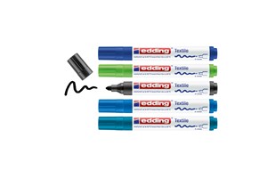 edding 4500 Textilmarker 5er-Set sortiert cool, Rundspitze 2-3 mm (EAN 4057305013132)