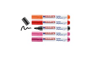 edding 4500 Textilmarker 5er-Set sortiert warm, Rundspitze 2-3 mm (EAN 4057305013101)
