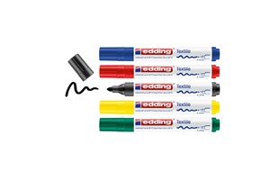 edding 4500 Textilmarker 5er-Set sortiert, Rundspitze 2-3 mm (EAN 4057305013545)