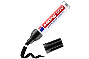 edding 500 Permanentmarker schwarz, Keilspitze 2-7 mm (EAN 4004764329625)