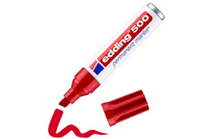 edding 500 Permanentmarker rot, Keilspitze 2-7 mm (EAN 4004764329632)