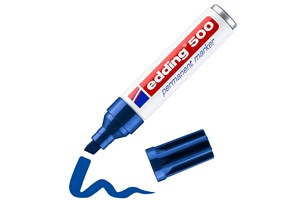 edding 500 Permanentmarker blau, Keilspitze 2-7 mm (EAN 4004764329649)
