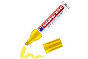edding 500 Permanentmarker gelb, Keilspitze 2-7 mm (EAN 4004764373673)