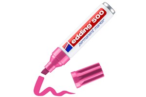 edding 500 Permanentmarker rosa, Keilspitze 2-7 mm (EAN 4004764373710)