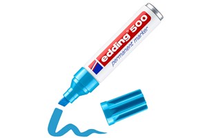 edding 500 Permanentmarker hellblau, Keilspitze 2-7 mm (EAN 4004764373727)