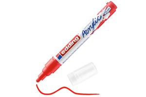 edding 5100 Acrylmarker medium verkehrsrot, Rundspitze 2-3 mm (EAN 4057305026804)