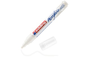 edding 5100 Acrylmarker medium verkehrsweiß, Rundspitze 2-3 mm (EAN 4057305026712)