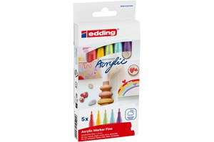 edding 5300 Acrylmarker fein 5St Set Regenbogen, Rundspitze 1-2 mm (EAN 4057305079022)