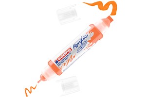 edding 5400 Acryl 3D Double Liner neonorange, Tubenspitze 2-3 mm + 5-10 mm (EAN 4057305028815)