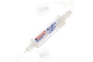 edding 5400 Acryl 3D Double Liner verkehrsweiß, Tubenspitze 2-3 mm + 5-10 mm (EAN 4057305028129)