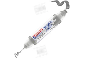 edding 5400 Acryl 3D Double Liner silber, Tubenspitze 2-3 mm + 5-10 mm (EAN 4057305028181)