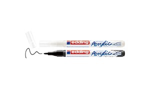 edding 5500 Acrylmarker extra fein schwarz + weiß, 2er Set, Rundspitze 0,7-1 mm (EAN 4057305078919)