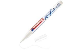 edding 5500 Acrylmarker extra fein verkehrsweiß matt, Rundspitze 0,7-1 mm (EAN 4057305078339)