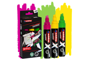 edding 6900 X Multi Marker, Candy Color Set, 3 Acrylstifte, Keilspitze 2-10 mm, Acrylmarker für T-Shirts, Sneaker, Handyhüllen und mehr (EAN 4057305067128)