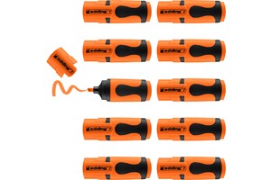 edding 7 Textmarker neonorange 10er Pack, Keilspitze 1-3 mm (EAN 4004764977192)