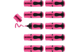 edding 7 Textmarker neonrosa 10er Pack, Keilspitze 1-3 mm (EAN 4004764977215)