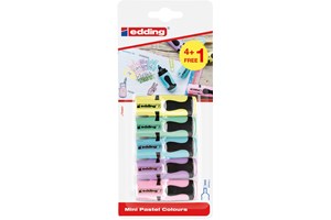 edding 7 Textmarker 5er BTS Blister Set (4+1) sortiert, Keilspitze 1-3 mm (EAN 4057305029614)