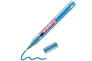 edding 751 creative Glanzlack-Marker hellblau-metallic, Rundspitze 1-2 mm (EAN 4004764953769)