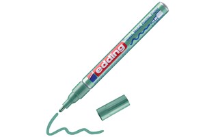 edding 751 creative Glanzlack-Marker grün-metallic, Rundspitze 1-2 mm (EAN 4004764953790)