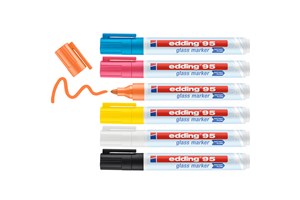 edding 95 Glasmarker 6er Set sortiert, Rundspitze 1,5-3mm (EAN 4057305045614)