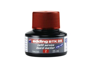 edding BTK 25 Nachfülltinte für Whiteboardmarker rot, 25 ml (EAN 4004764780150)
