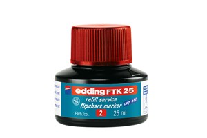 edding FTK 25 Nachfülltinte für Flipchartmarker rot, 25 ml (EAN 4004764780273)