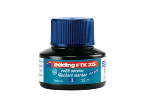 edding FTK 25 Nachfülltinte für Flipchartmarker blau, 25 ml (EAN 4004764780303)