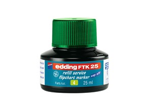 edding FTK 25 Nachfülltinte für Flipchartmarker grün, 25 ml (EAN 4004764780334)