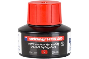 edding HTK 25 Nachfülltinte für Textmarker rot, 25 ml (EAN 4004764786602)