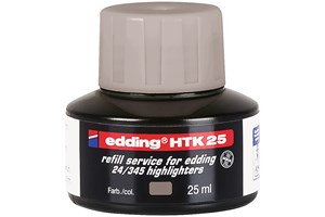 edding HTK 25 Nachfülltinte für Textmarker grau, 25 ml (EAN 4004764847402)