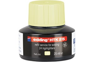 edding HTK 25 Nachfülltinte für Textmarker pastell gelb, 25 ml (EAN 4057305049469)
