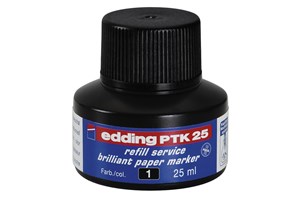 edding PTK 25 Nachfülltinte für Brilliant-Papiermarker schwarz, 25 ml (EAN 4004764780488)