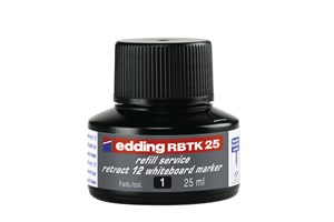 edding RBTK 25 Nachfülltinte für Whiteboardmarker schwarz, 25 ml (EAN 4004764871902)
