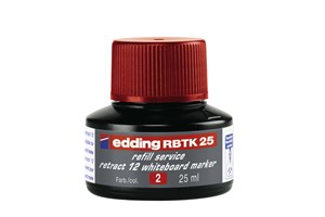 edding RBTK 25 Nachfülltinte für Whiteboardmarker rot, 25 ml (EAN 4004764871933)