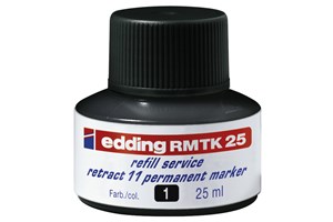 edding RMTK 25 Nachfülltinte für Permanentmarker schwarz, 25 ml (EAN 4004764872022)