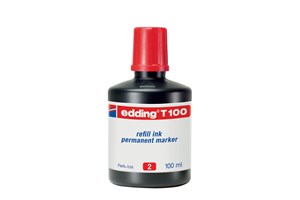 edding T 100 Nachfülltinte für Permanentmarker rot, 100 ml (EAN 4004764024889)
