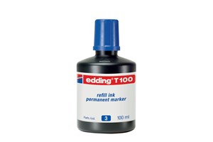 edding T 100 Nachfülltinte für Permanentmarker blau, 100 ml (EAN 4004764024896)