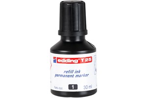 edding T 25 Nachfülltinte für Permanentmarker schwarz, 30 ml (EAN 4004764023868)