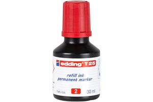 edding T 25 Nachfülltinte für Permanentmarker rot, 30 ml (EAN 4004764023875)
