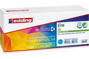 edding Tonerkassette, cyan, 2600 Seiten, kompatibel zu HP CE411A