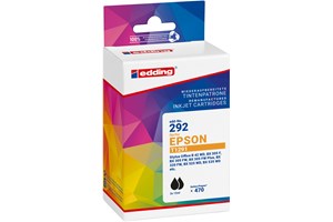 edding Tintenpatronen Doppelpack, 2 x schwarz, 2 x 14 ml, ersetzt Epson T1291