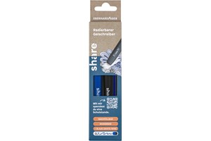share radierbarer Gelroller M schwarz-blau 2St Blister