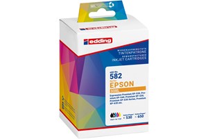 edding Tintenpatronen Multipack, Text-Schwarz, Foto-Schwarz, Cyan, Magenta, Gelb, 1x 15 ml + 4x 11 ml, ersetzen Epson T33XL (T3351/61/62/63/64)