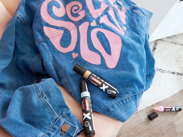 edding x-marker mit jeansjacke