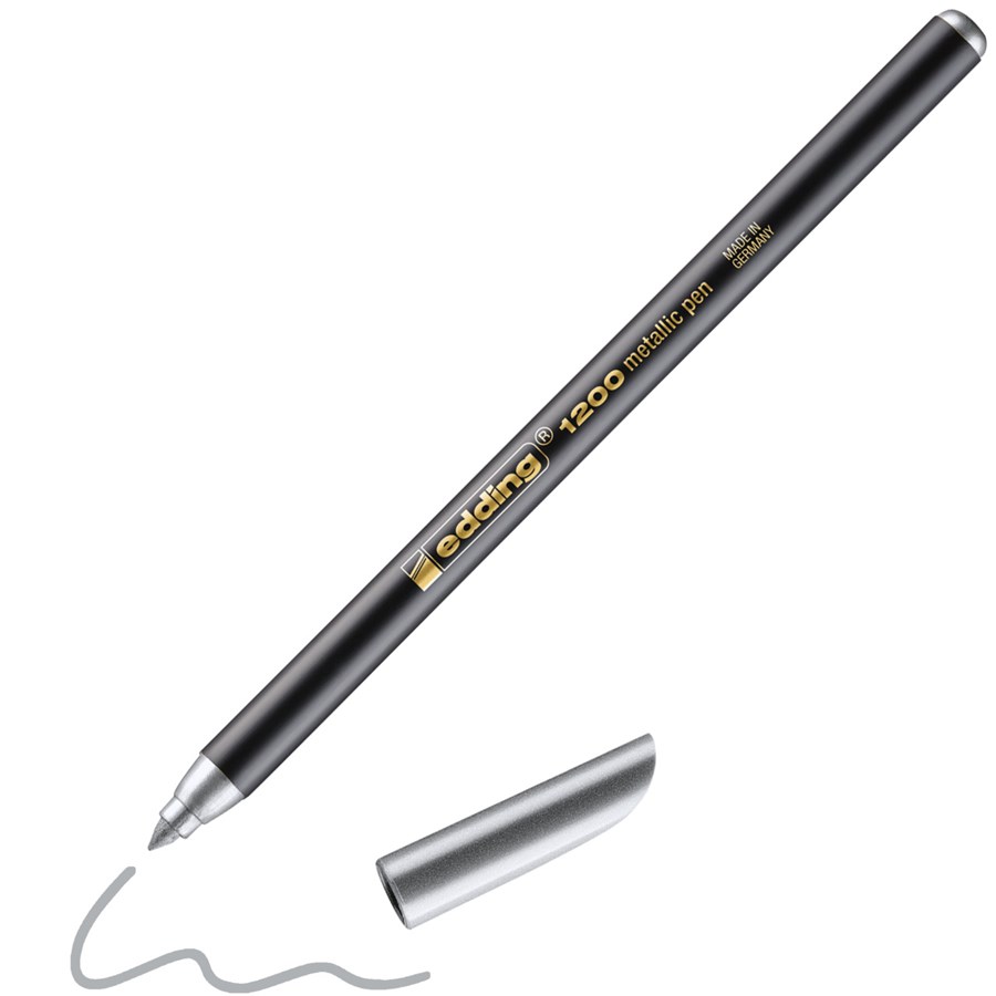 edding 1200 Fasermaler metallic silber, Rundspitze 1-3 mm (4-1200054)