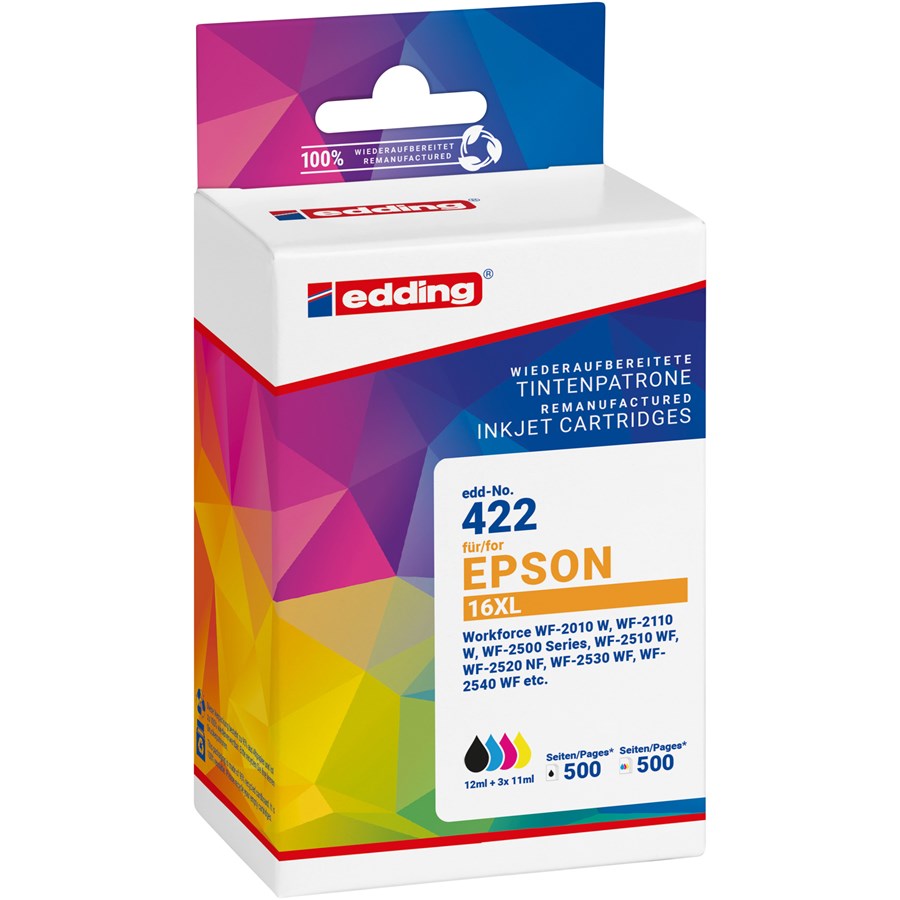 Edding Druckerpatronen Multipack 4 – Schwarz, Cyan, Magenta, Gelb, Kompatibel Mit Brother LC1100, 1x 17 Ml + 3x 9 Ml